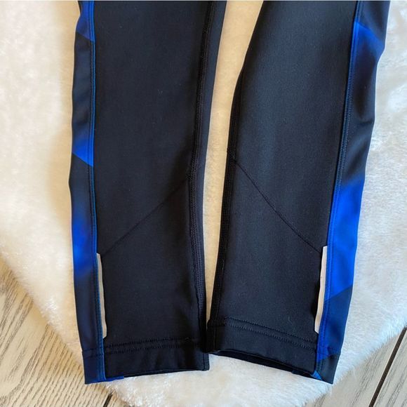 Athleta Magnet Power Lift Tight Compression Pants Blue Black Reflective XS - Picture 9 of 14